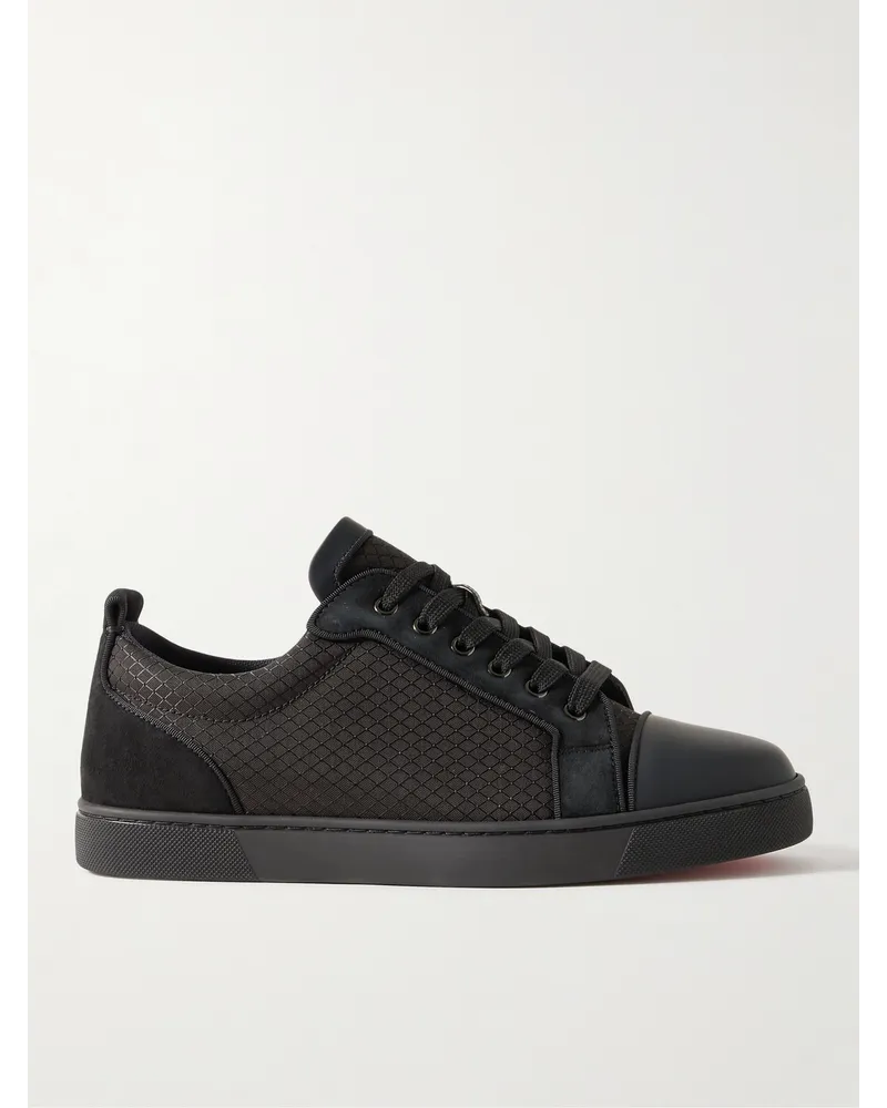 Christian Louboutin Louis Junior Sneakers aus Ripstop mit Besatz aus Veloursleder und Leder Schwarz