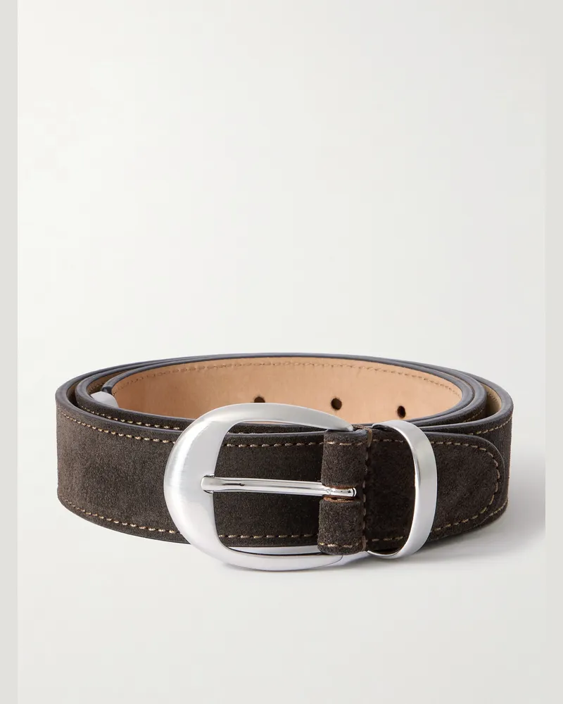 MR P. Gürtel aus Veloursleder, 3 cm Braun