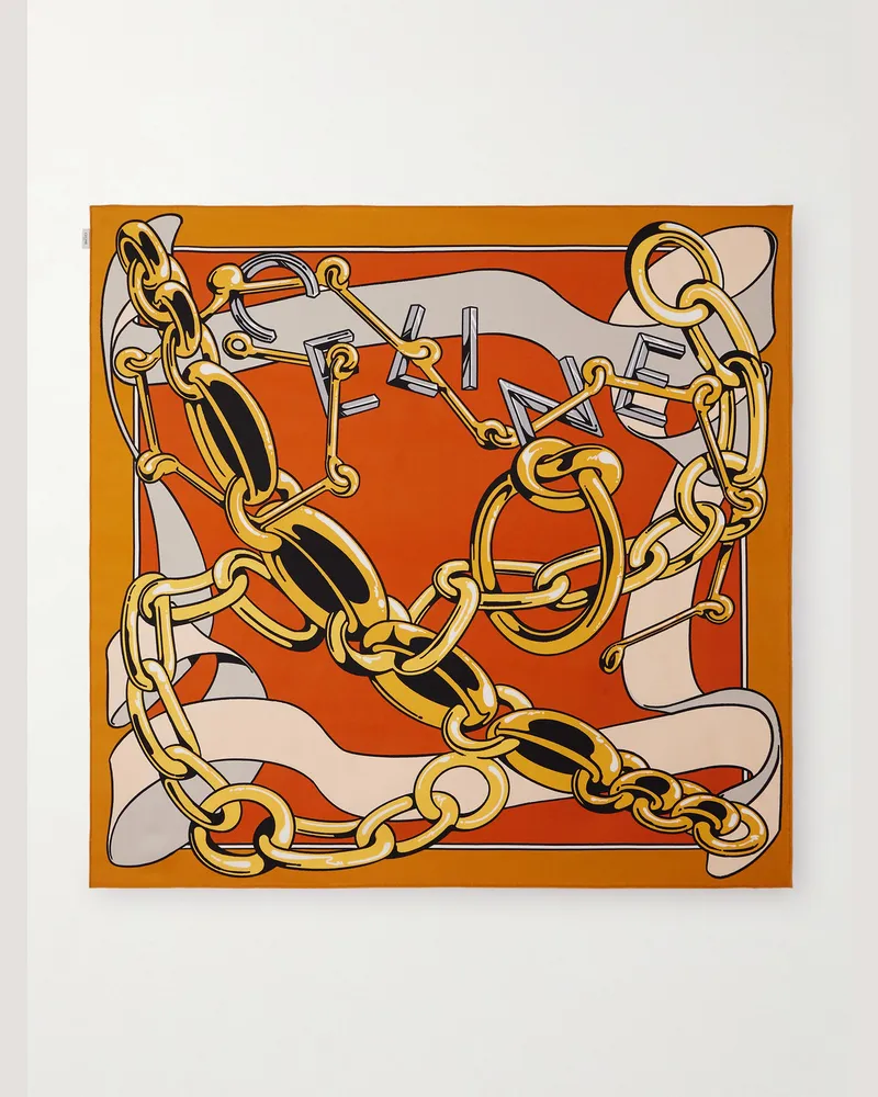 Celine Tuch aus bedruckter Seide Orange