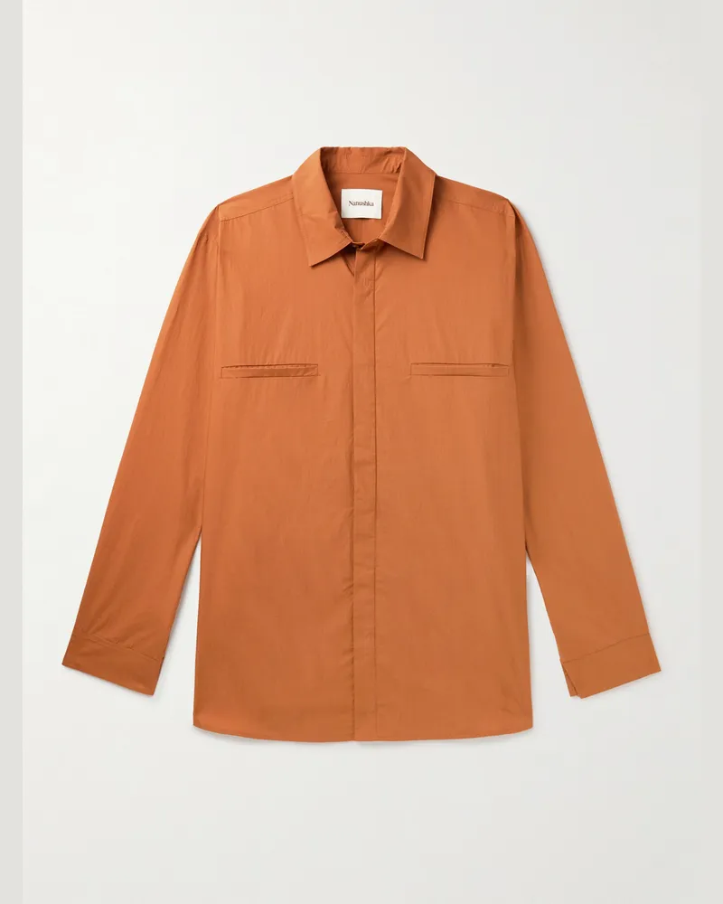 Nanushka Damos Hemd aus Baumwollpopeline Orange