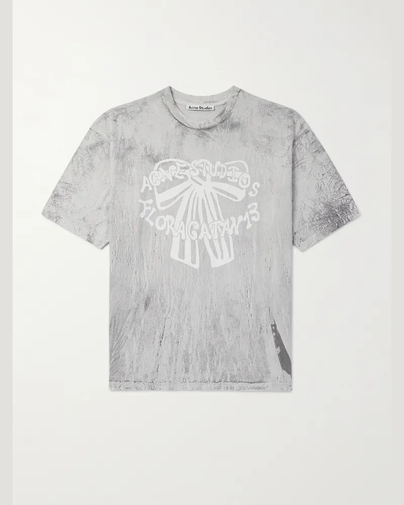 Acne Studios T-Shirt aus Baumwoll-Jersey mit Print Grau