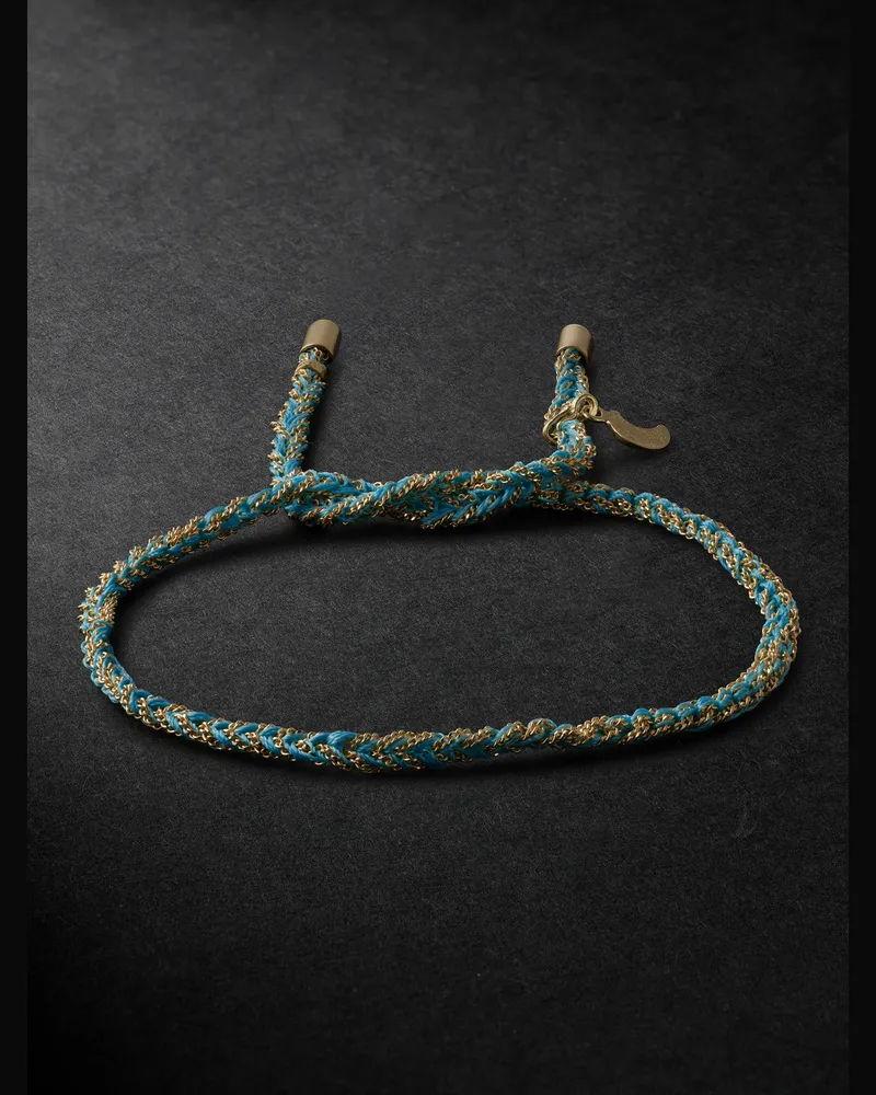 Carolina Bucci Lucky Wisdom Gold and Silk Bracelet Blue