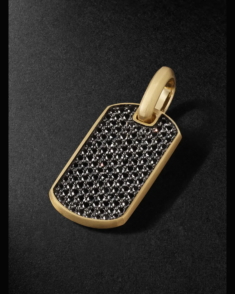 David Yurman Chevron Gold Diamond Pendant Black