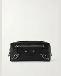 Balenciaga Le Cagole Etui aus strukturiertem Leder Schwarz