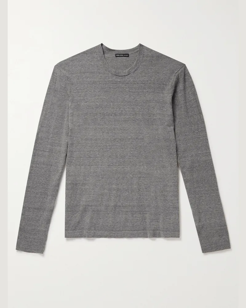 James Perse Slim-Fit Mélange Recycled Cotton Sweater Gray