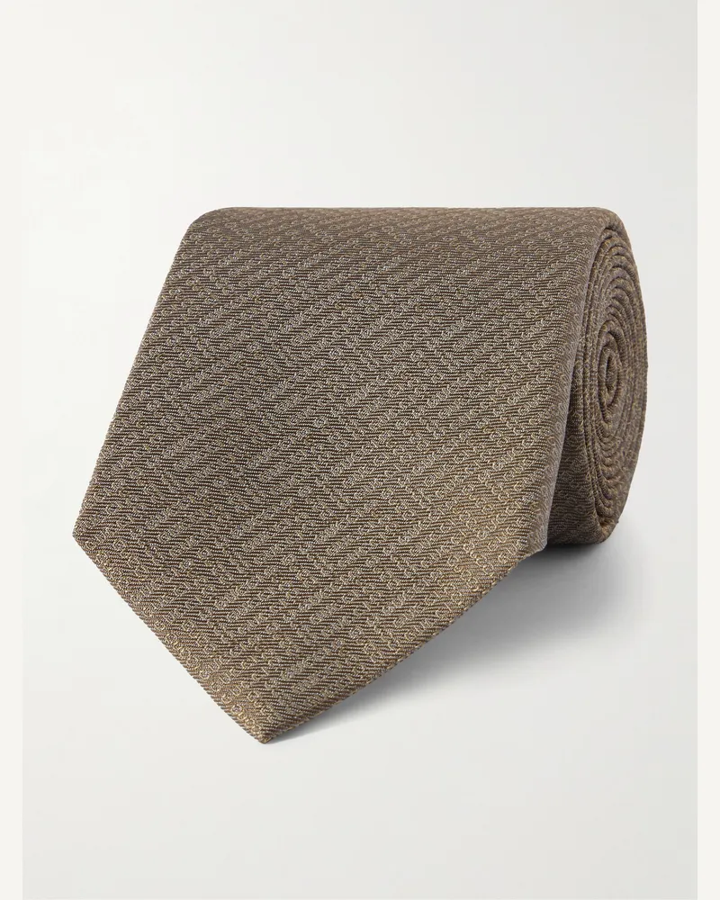 Gucci Krawatte aus Seiden-Jacquard mit Logomuster, 7 cm Braun