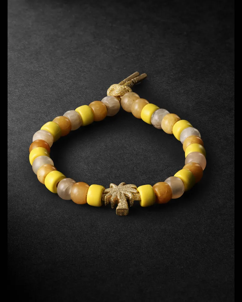 Carolina Bucci Travel Forte Armband mit Zierperlen aus mehreren Steinen und Details aus Gold Gelb