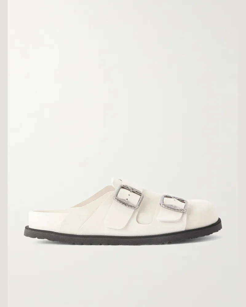 Birkenstock 222 West Clogs aus Veloursleder Neutral