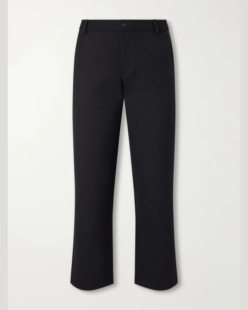 MR P. Straight-Leg Tricotine Twill Trousers Black