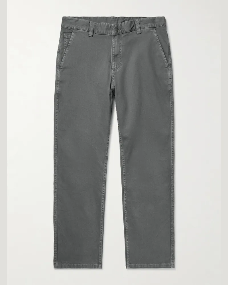 Corridor Gerade geschnittene Hose aus Stretch-Baumwoll-Twill in Stückfärbung Grau