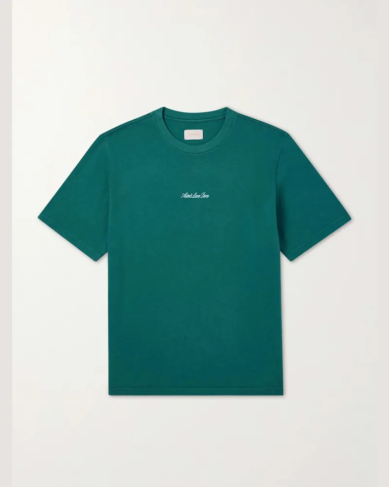 Aimé Leon Dore Logo-Embroidered Cotton-Jersey T-Shirt Green