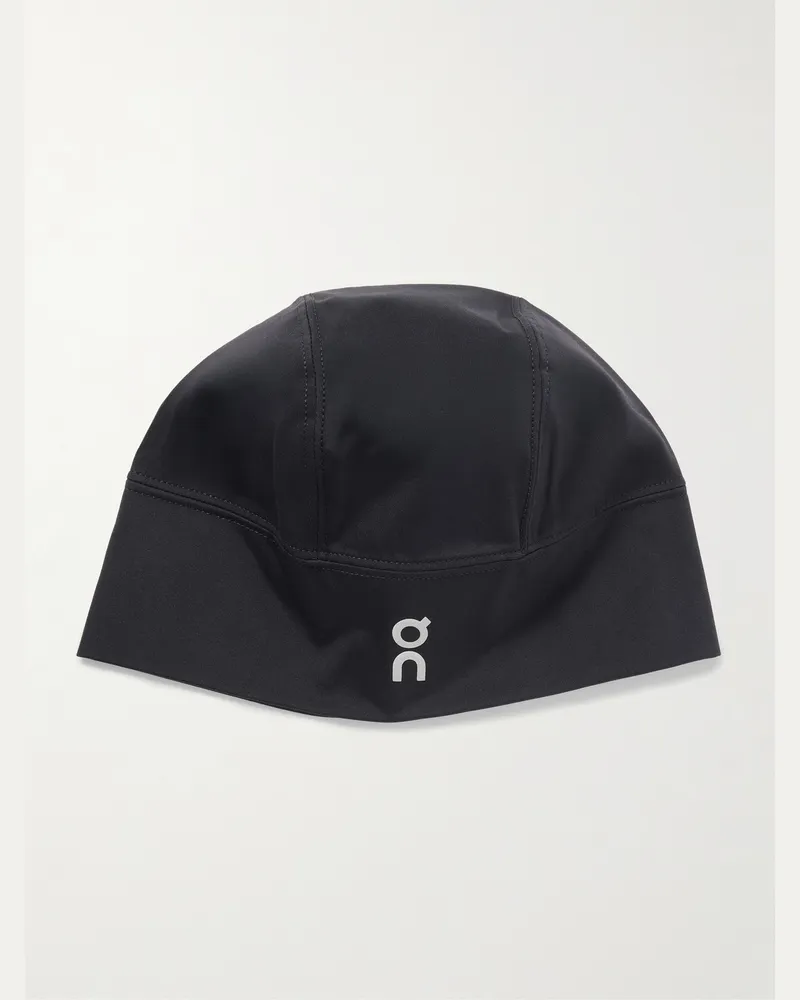 ON Core Laufsport-Beanie aus recyceltem Stretch-Material mit Logoprint Schwarz