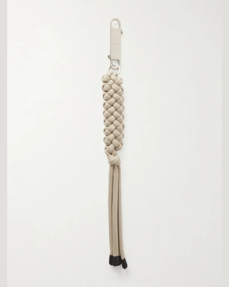 Rick Owens Moncler Silver-Tone and Cord Keyring White