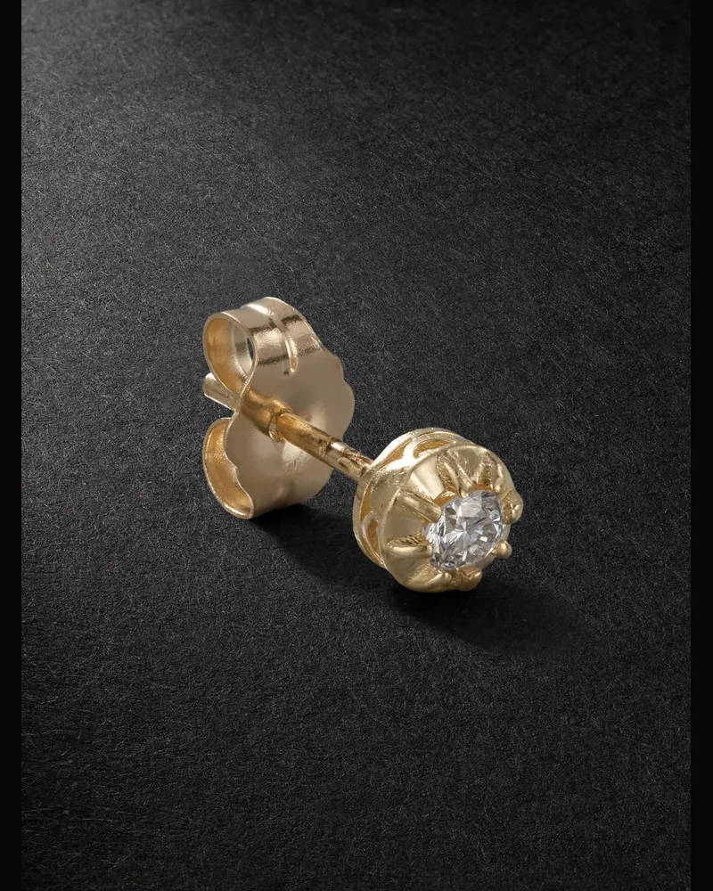 Jacquie Aiche Sophia einzelner Ohrstecker aus 14 Karat Gold mit Diamant Gold