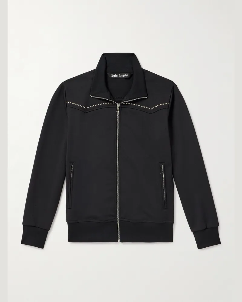 Palm Angels Trainingsjacke aus technischem Jersey mit Nieten Schwarz
