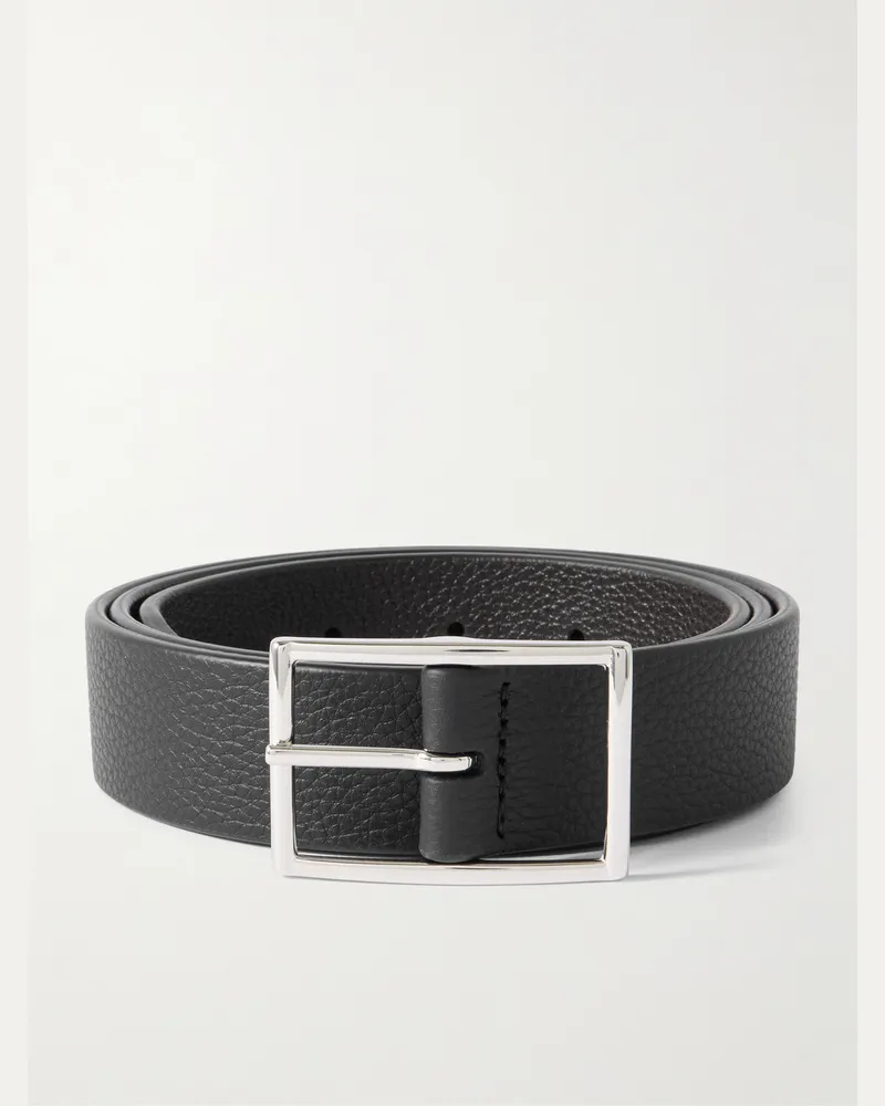 Anderson's 3cm Reversible Full-Grain Leather Belt Black