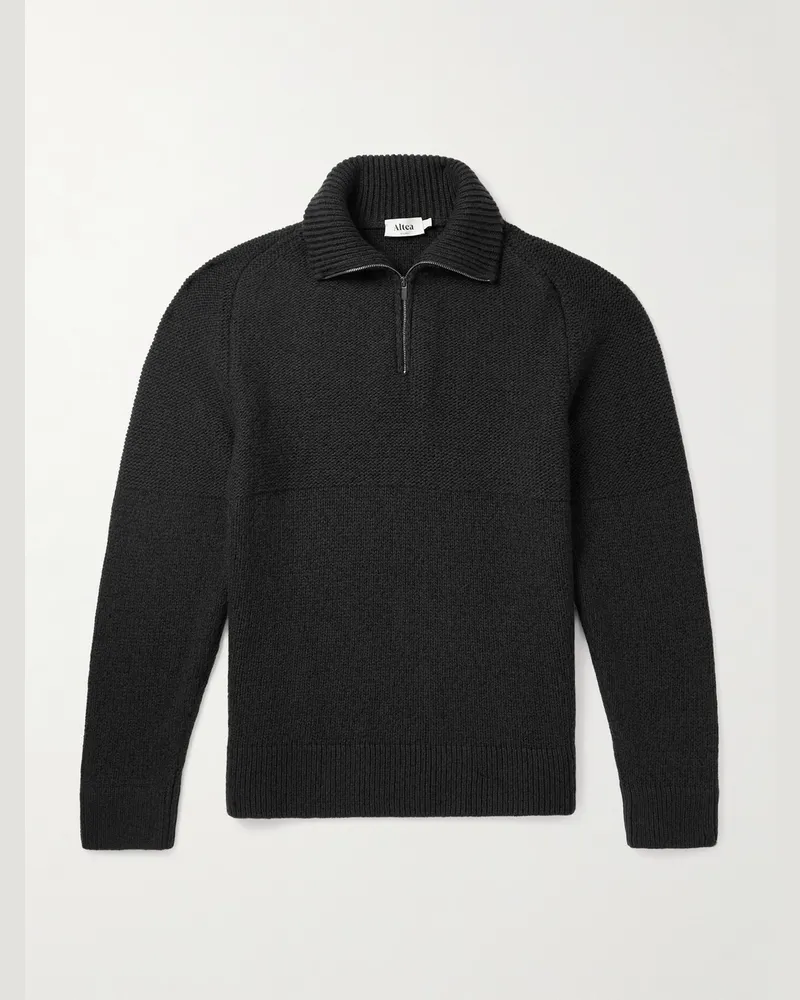 Altea Camionair Wool-Blend Half-Zip Sweater Green