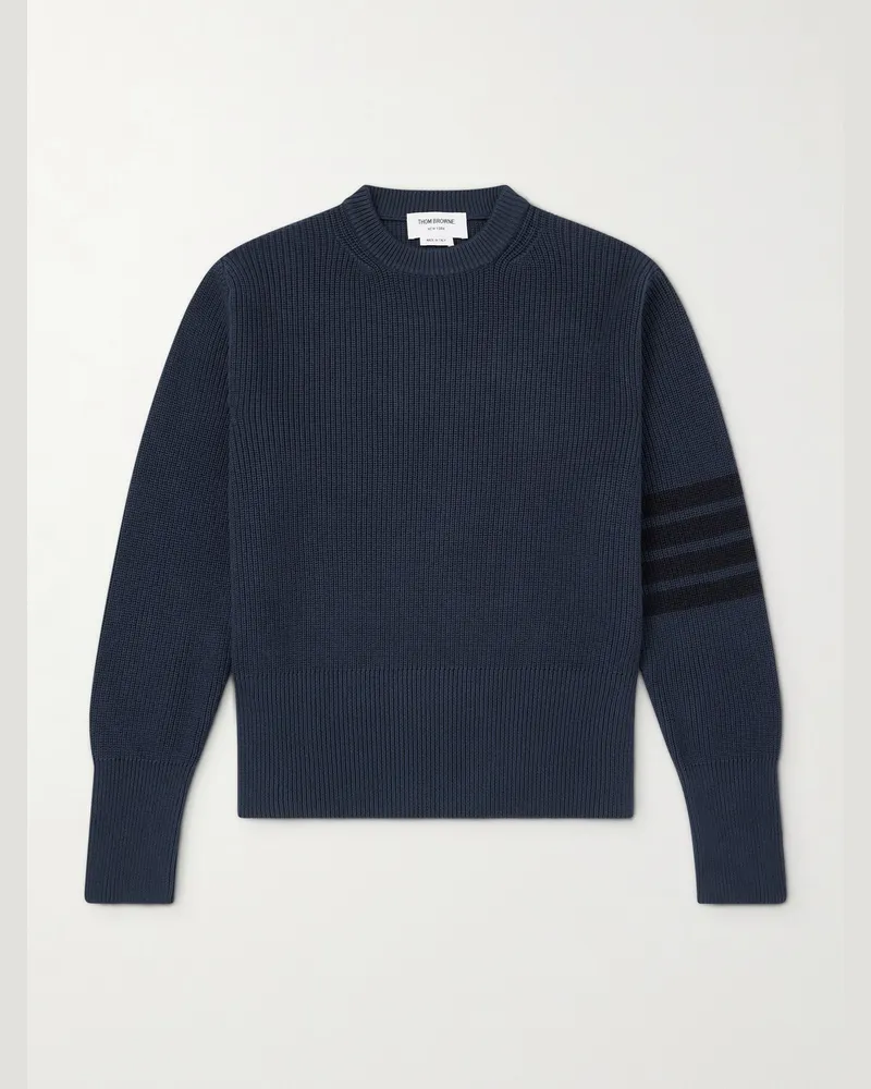 Thom Browne Pullover aus Baumwolle Blau