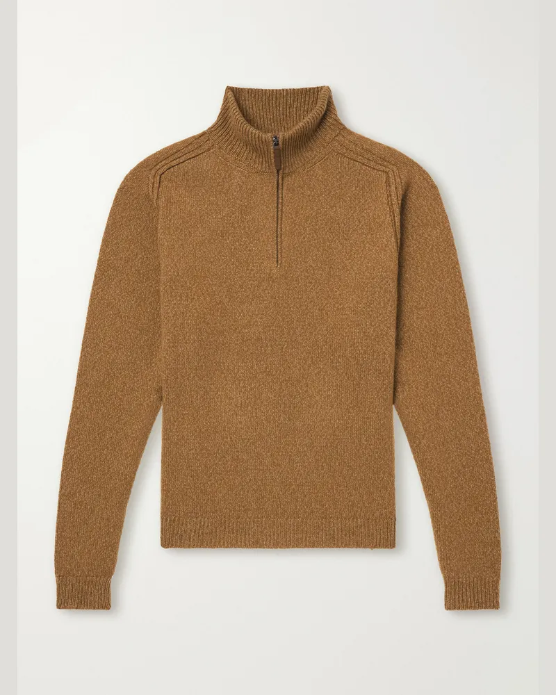 SEASE Cashmere Half-Zip Sweater Yellow