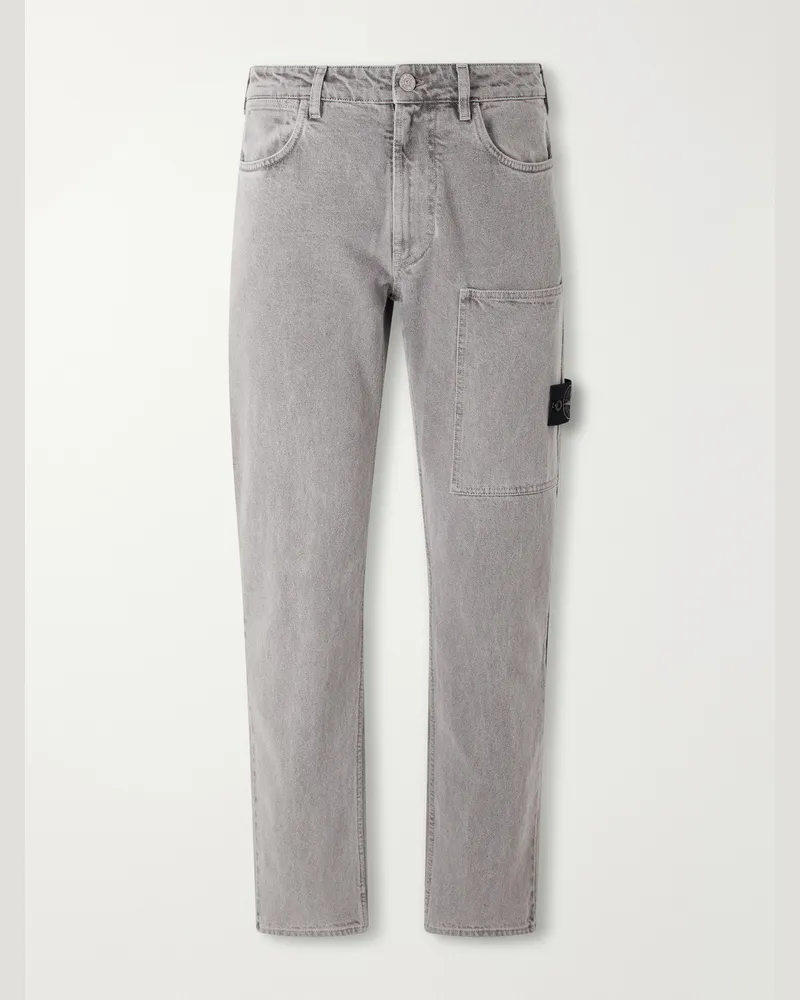 Stone Island Straight-Leg Jeans Gray