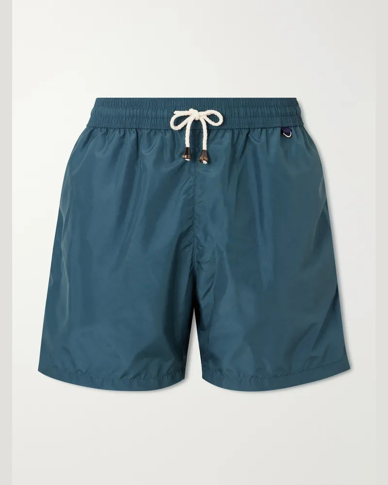 Rubinacci Straight-Leg Swim Shorts Blue