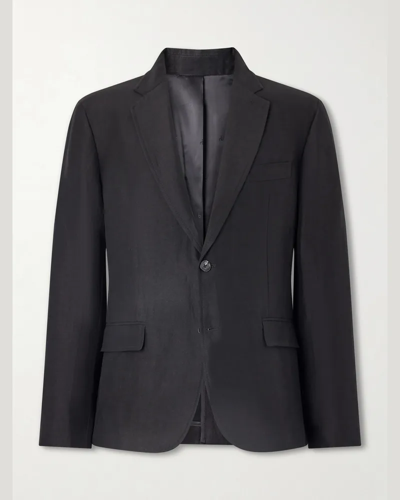 Rag & Bone Skeleton Wool and Linen-Blend Suit Jacket Black