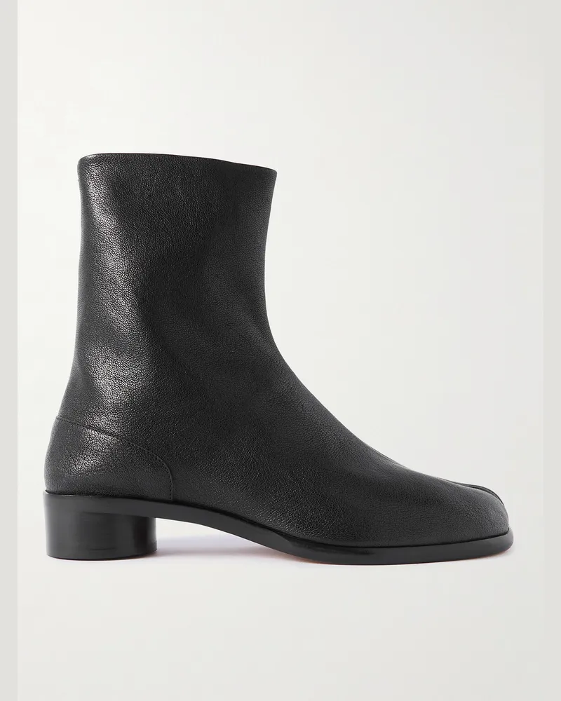 Maison Margiela Tabi Split-Toe Full-Grain Leather Chelsea Boots Black