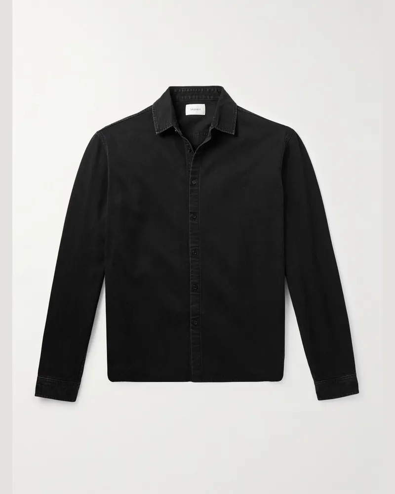 Saint Laurent Cotton and Lyocell-Blend Denim Shirt Black