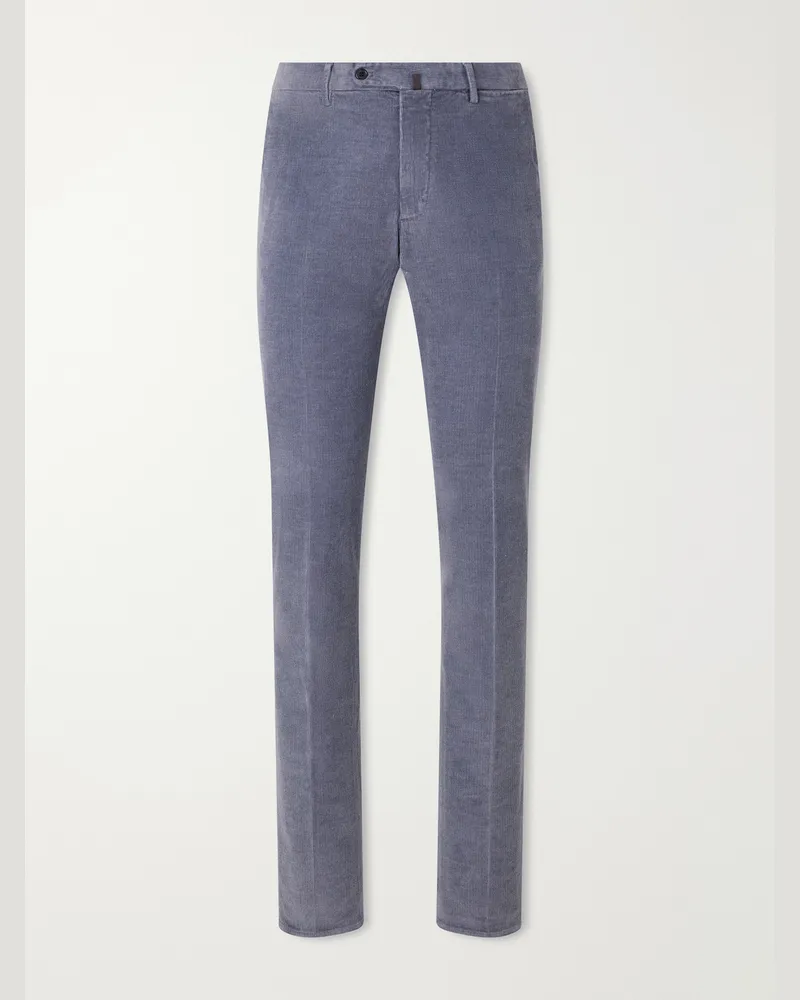 Slowear Incotex Tapered Cotton-Blend Corduroy Trousers Gray