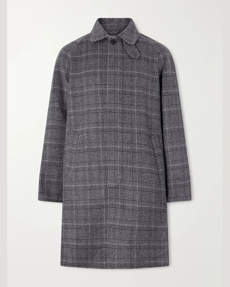 Hartford Graig Wool-Blend Checked Coat Gray