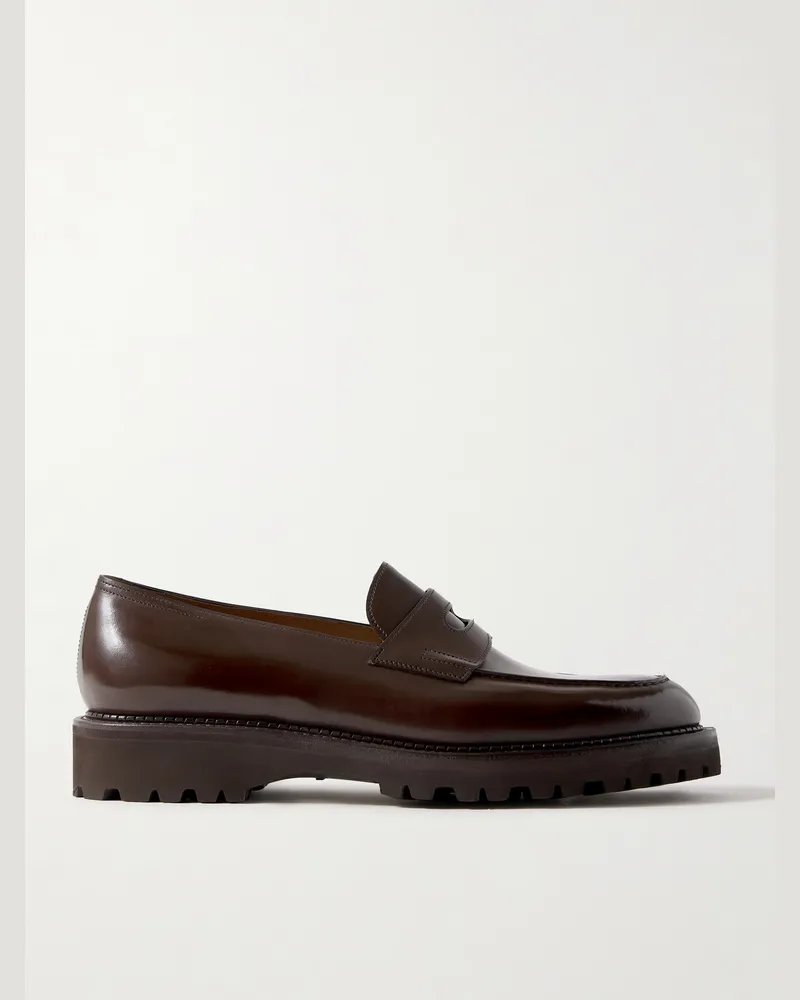 John Lobb Lopez New Standard Leather Penny Loafers Brown