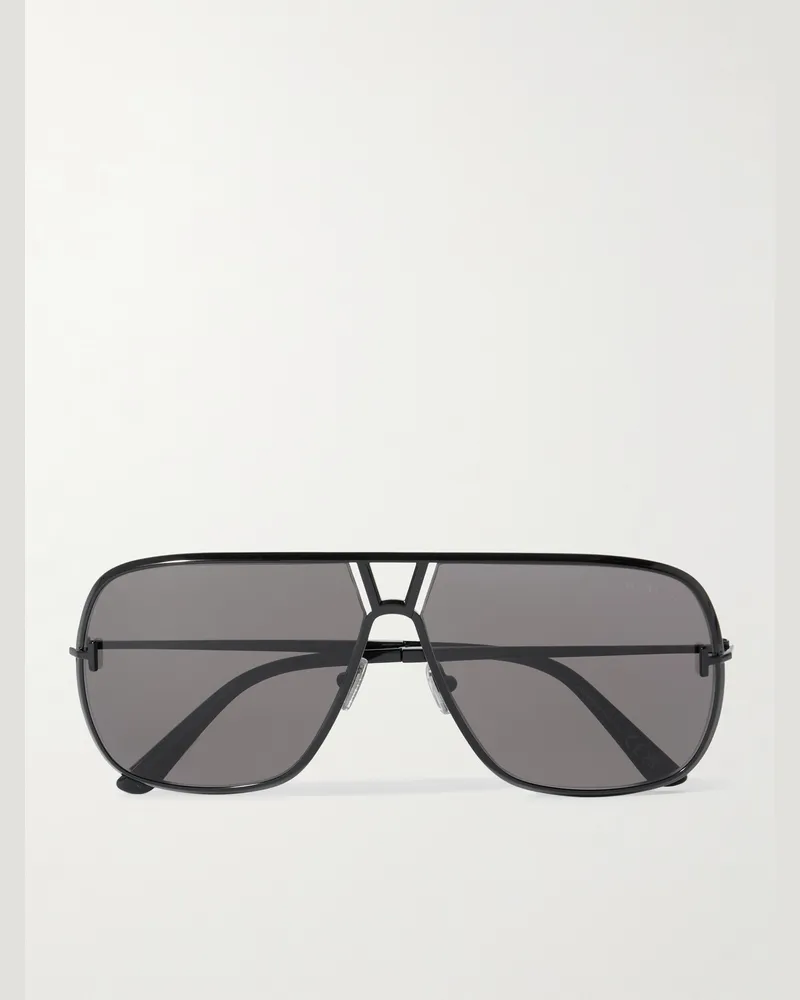Tom Ford Stavros Aviator-Style Metal Sunglasses Black