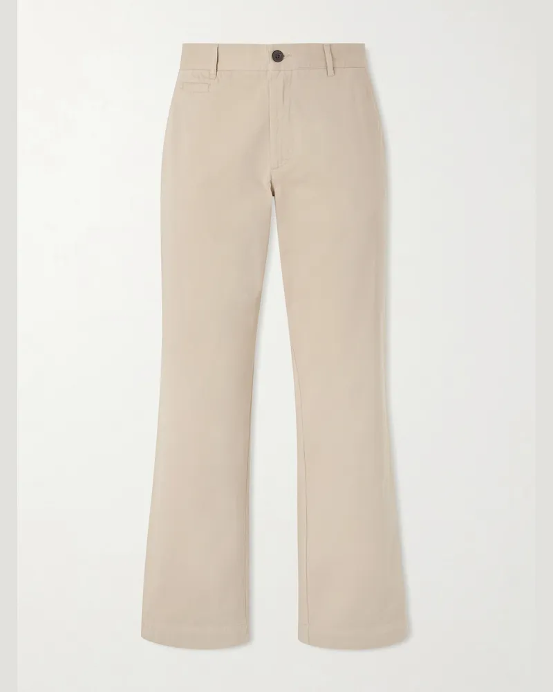 Portuguese Flannel Labura Straight-Leg Organic Cotton-Twill Trousers Neutrals