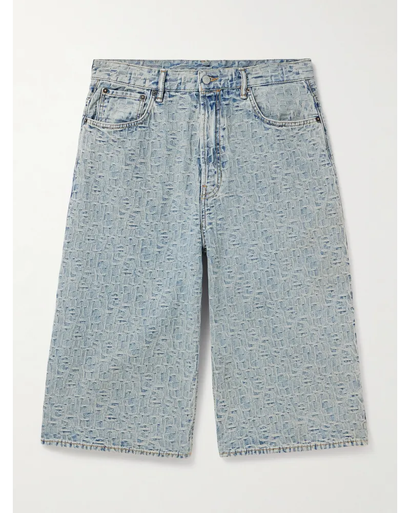 Acne Studios Rudda weit geschnittene Jeansshorts mit Jacquard-Logomuster Blau