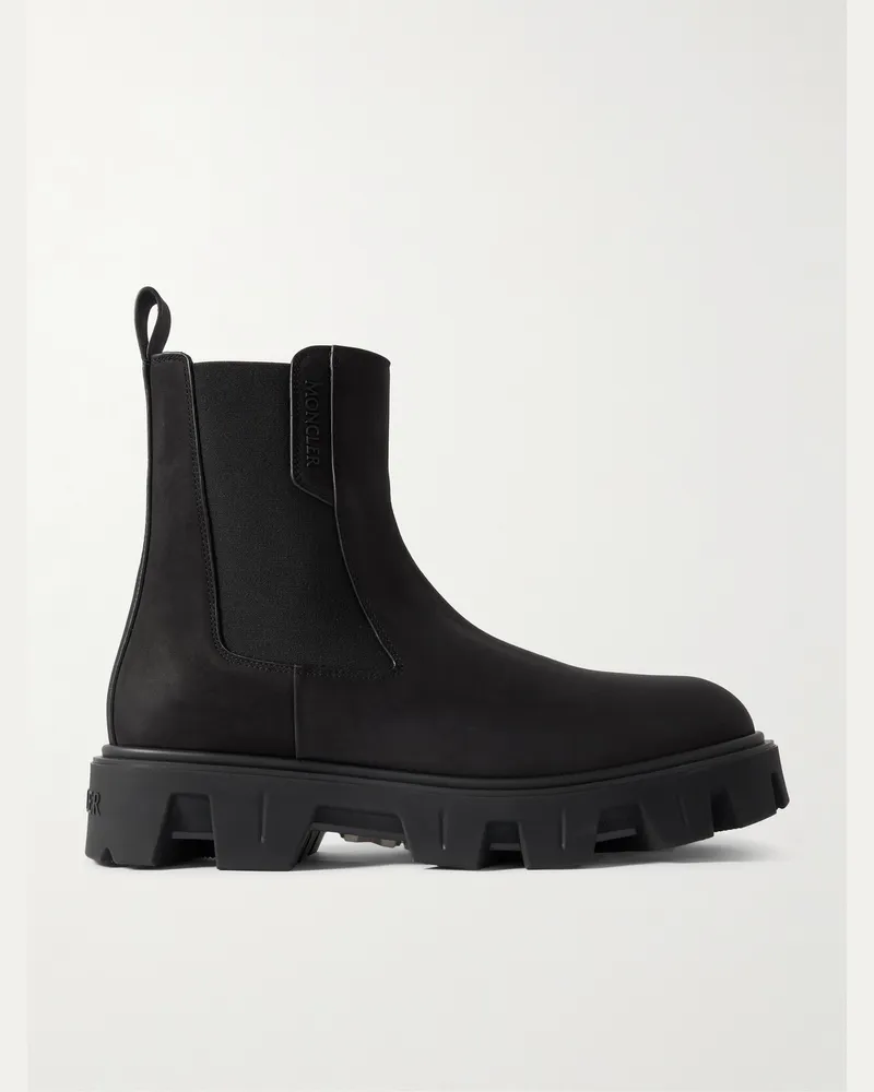 Moncler Peak City Chelsea Boots aus Nubukleder Schwarz
