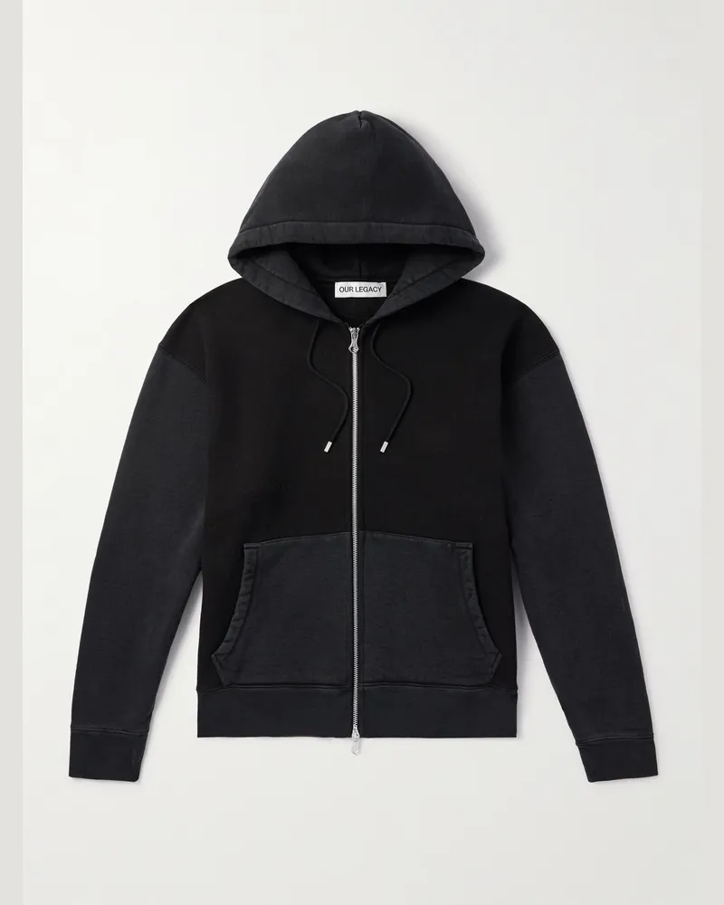 Our Legacy Rascal schmal geschnittene Kapuzenjacke aus Baumwoll-Jersey mit Reißverschluss Schwarz