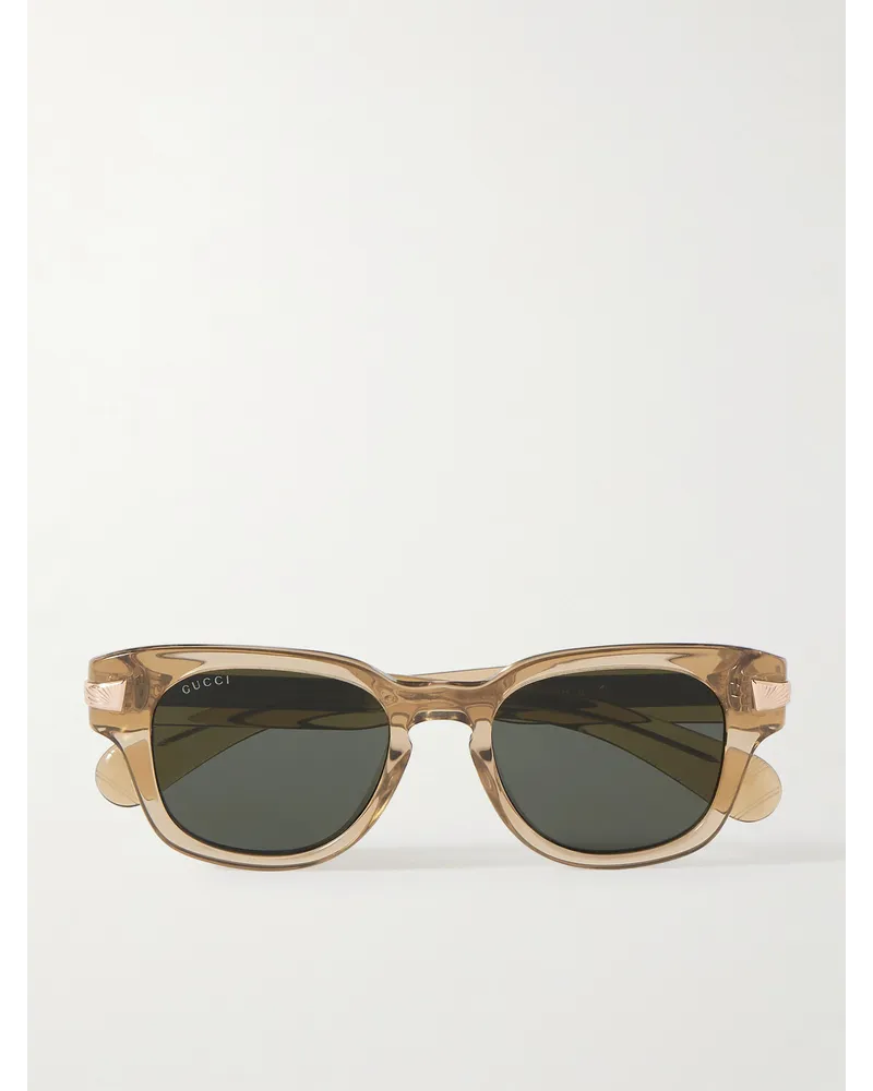 Gucci Sonnenbrille mit D-Rahmen aus Azetat mit goldfarbenen Details Neutral