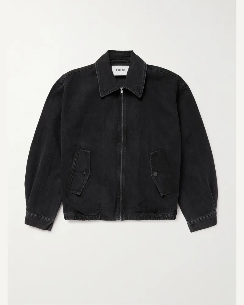 AGOLDE Torres Organic and Recycled-Denim Blouson Jacket Black