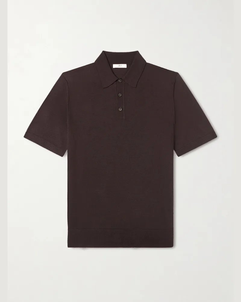 MR P. Merino Wool Polo Shirt Brown