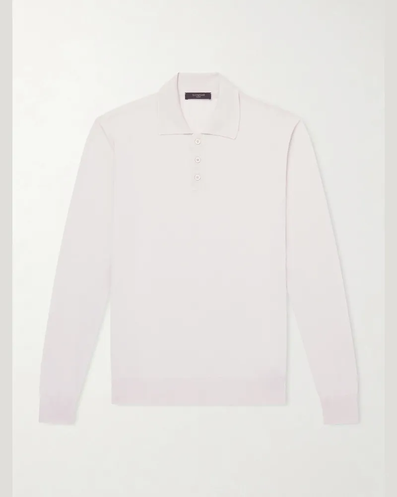 Slowear Slim-Fit Cashmere and Silk-Blend Polo Shirt Neutrals