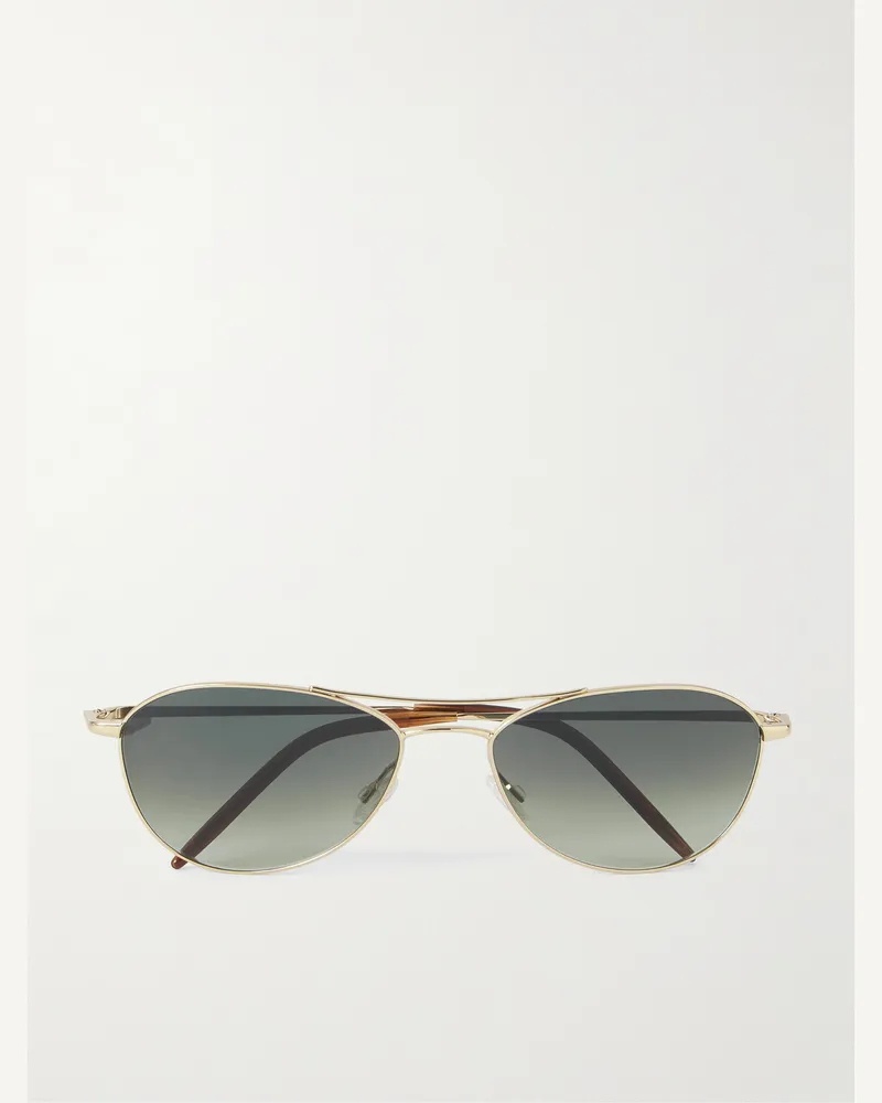 Oliver Peoples Aero II goldfarbene Pilotensonnenbrille Gold