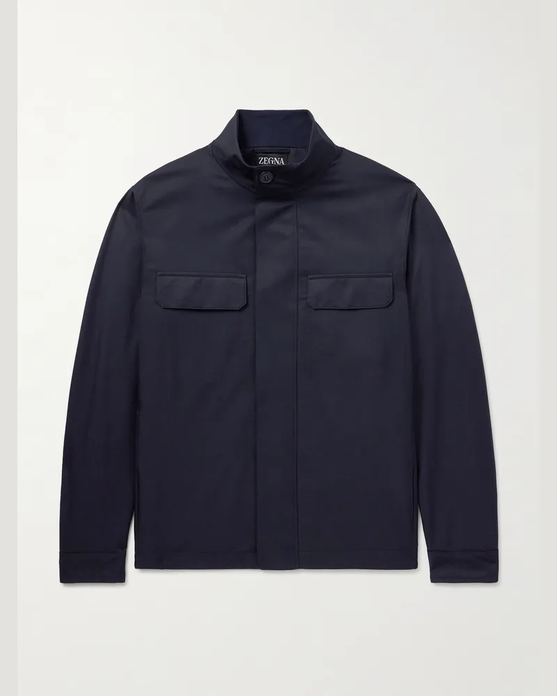 Ermenegildo Zegna Hemdjacke aus Twill Blau
