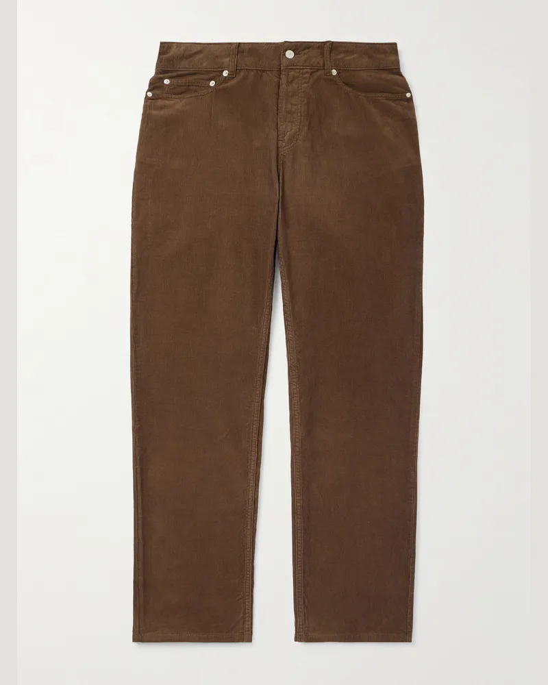 Officine Generale James schmal und gerade geschnittene Hose aus Baumwollcord Braun