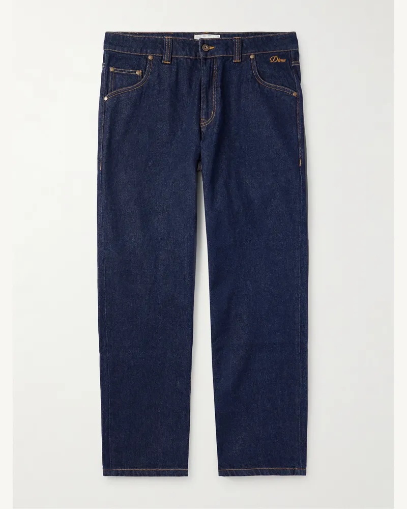 Dime Gerade geschnittene Jeans mit Logostickerei Blau