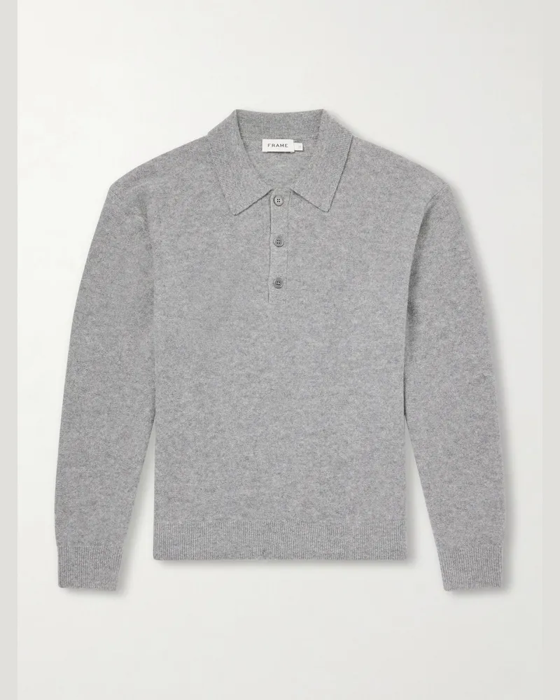 Frame Denim Wool Polo Sweater Gray