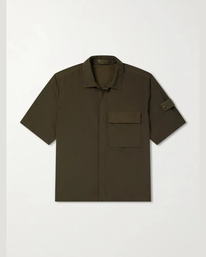Stone Island GHOST Brushed Nylon Shirt Green