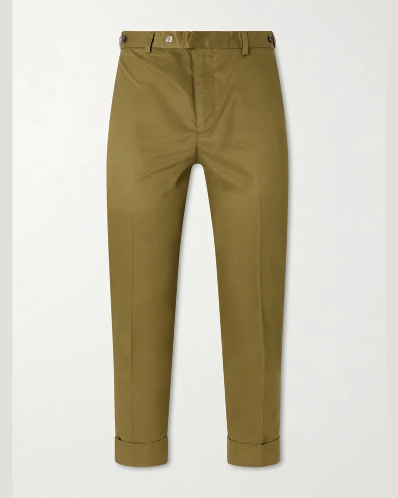 Beams Plus Ivy Straight-Leg Cotton-Twill Trousers Green
