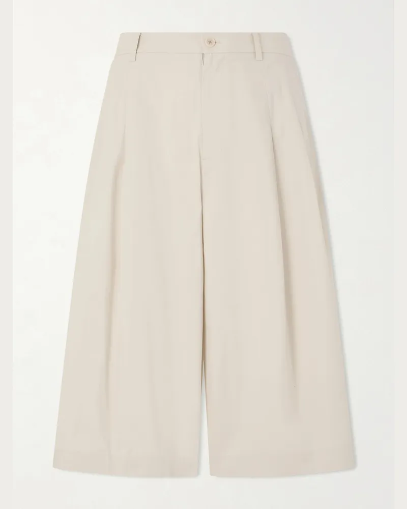 AMOMENTO Cotton-Blend Bermuda Shorts Neutrals