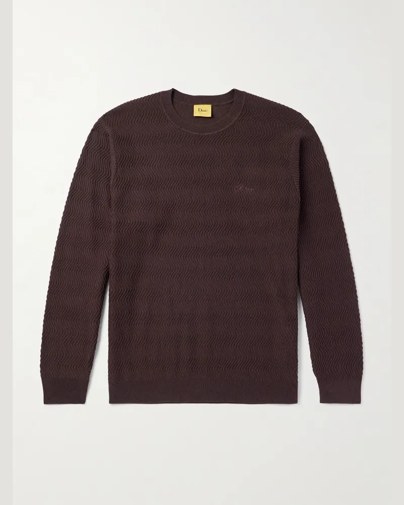 Dime Pullover aus Rippstrick mit Logostickerei Braun