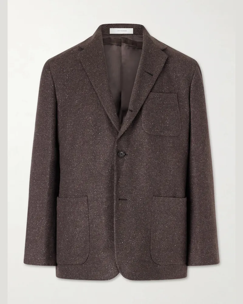 Umit Benan Norman Flecked Cashmere and Silk-Blend Blazer Brown